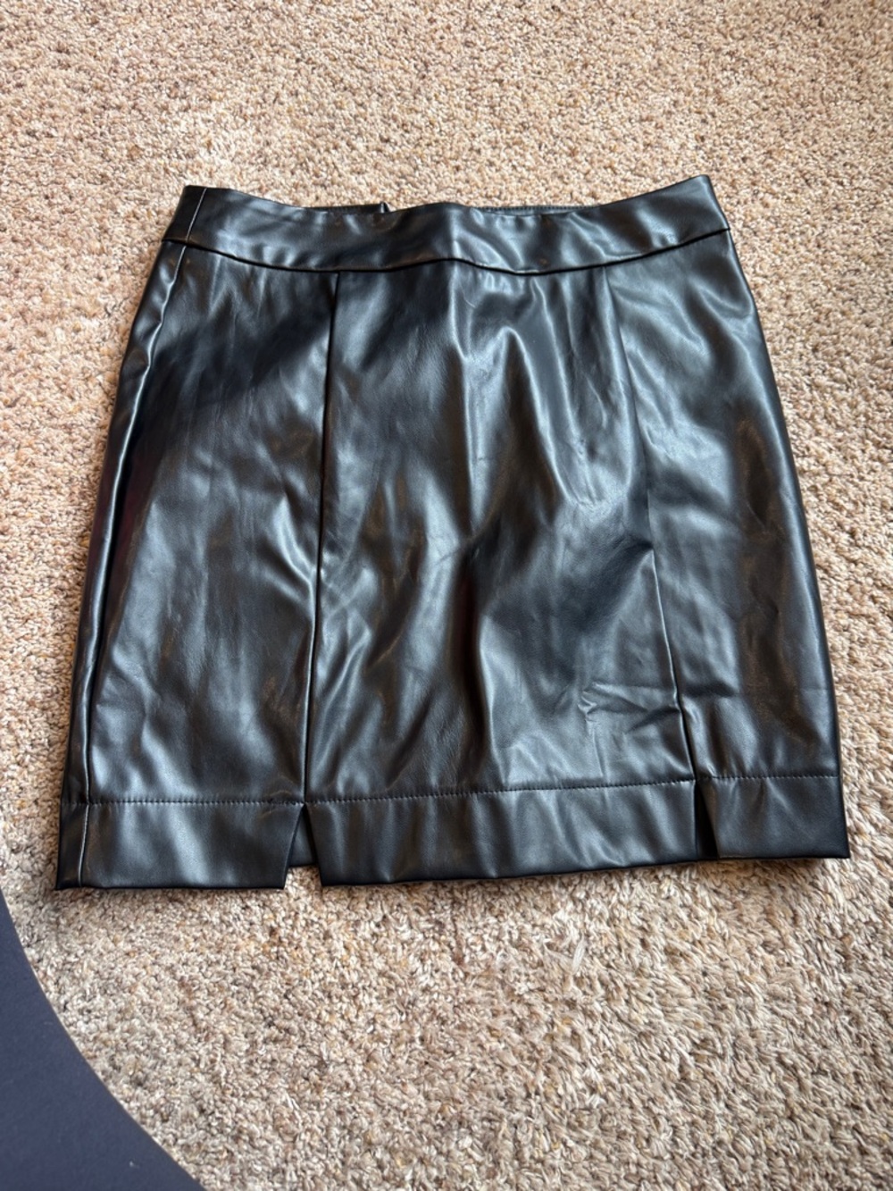Black Faux Leather Mini Skirt